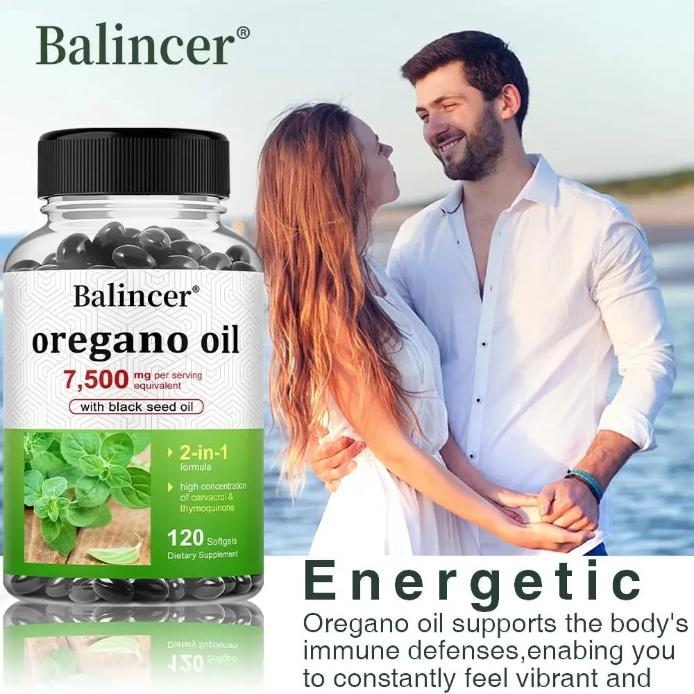 Óleo de orégano 7 500 mg com óleo de semente preta - alto suporte de carvacrol, músculo digestivo, nervo ósseo e saúde imunológica — image 3