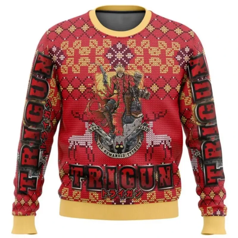 Natal papai noel dos desenhos animados anime graffiti retro inverno feio camisola 3dprint harajuku pulôver casual engraçado mang — image 2