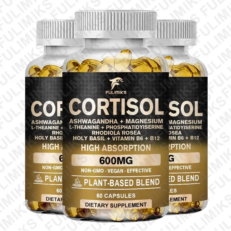 Cortisol Supplement Helig Basilika | Ashwagandha | Rhodiola | L-Theanine Växtbaserad hormonbalans - humörfokus & sömnstöd
