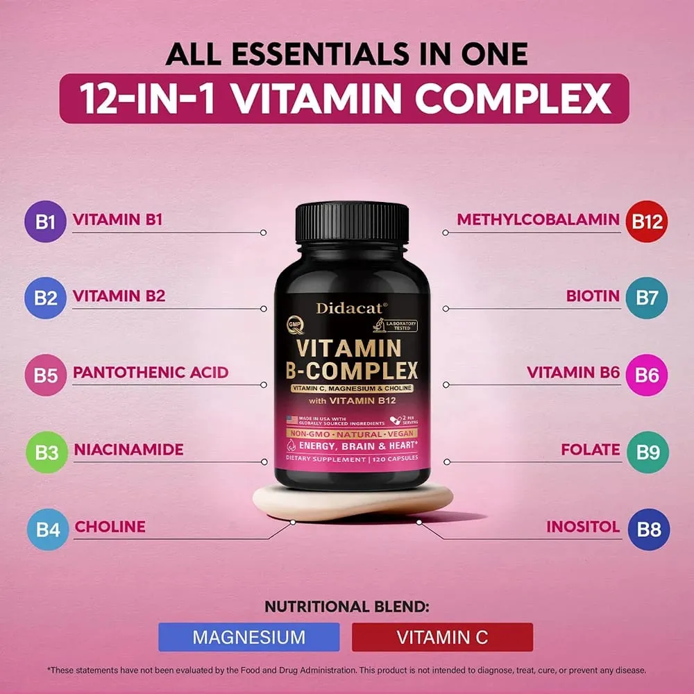 Usable Unisex Active Vitamin B Complex Highly Effective and Easily Absorbed - Immune Energy and Metabolic Supplement — image 4