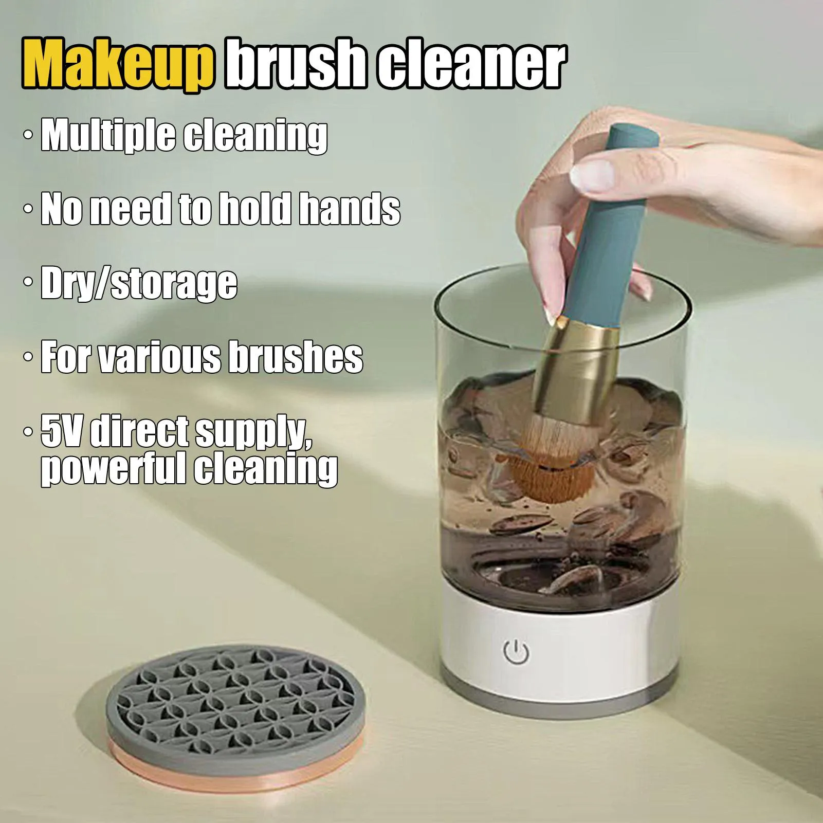 Make-upborstelreiniger USB Diepe reiniging Schoonheidshulpmiddelen Stille make-upborstels Reinigingshulpmiddelen voor Contour Oogschaduw Salon Thuis Dagelijks