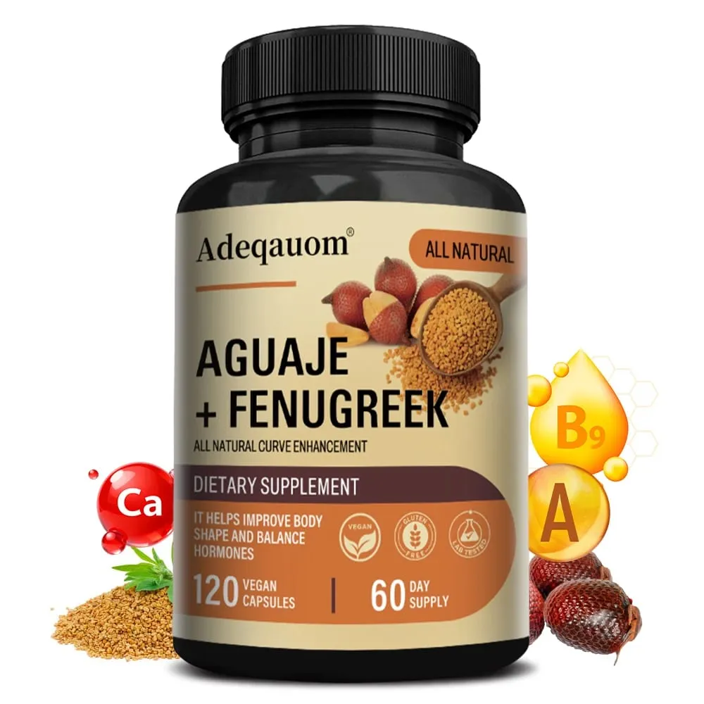 Aguaje + bockhornsklöverkapslar - 1000mg Stödjer skinkor kurviga kropps- och bröststöd Immunhälsa Rik på protein och vitaminer — image 2