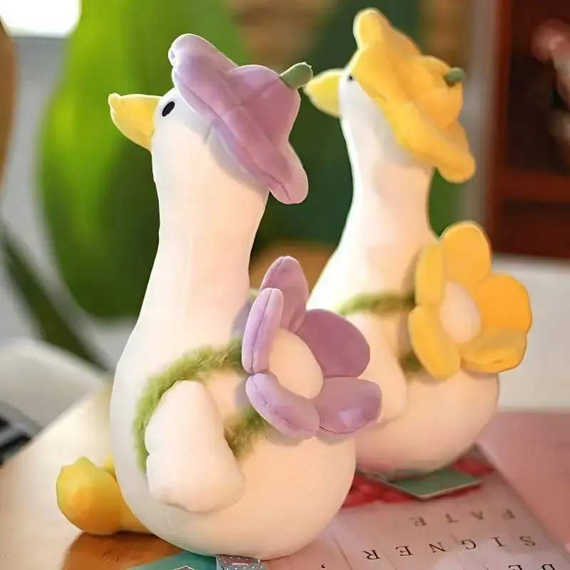 Cute Little Duck Doll Flower Duck Plush Big White Goose Doll Super Soft Sleeping Pillow Birthday Gift Decoration Toy for Kids — image 3