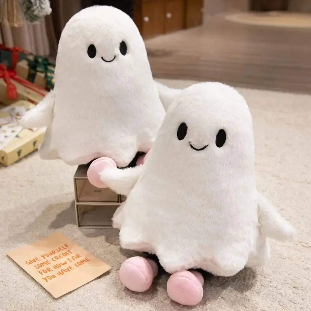 Simulation Little Ghost Interactive Handmade Cartoon Ghost Fluffy Collection Holloween Ghost Pillow Home Decor — image 6