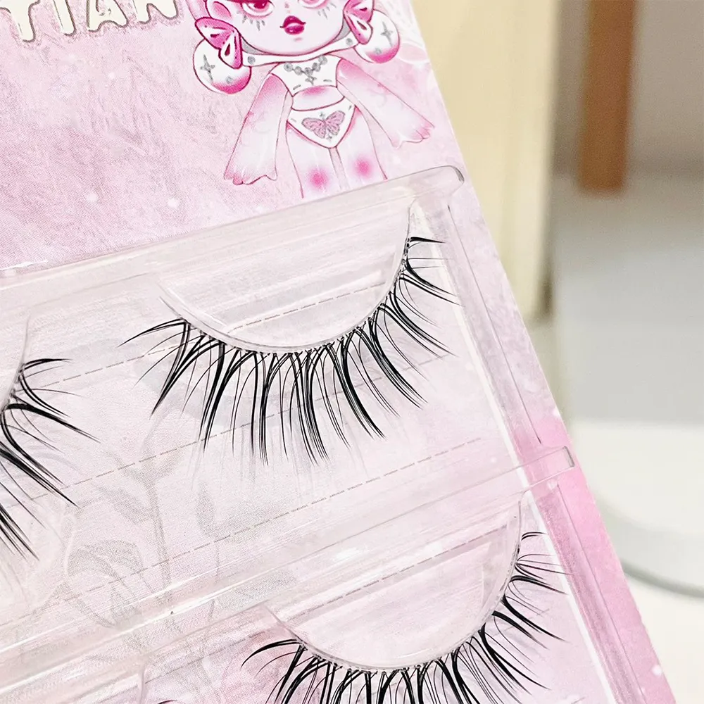 Doudoutian Korean Girl Group U Shape Individual Lashes Clear Band Natural Realistic Divine Beauty Eye Lashes — image 6