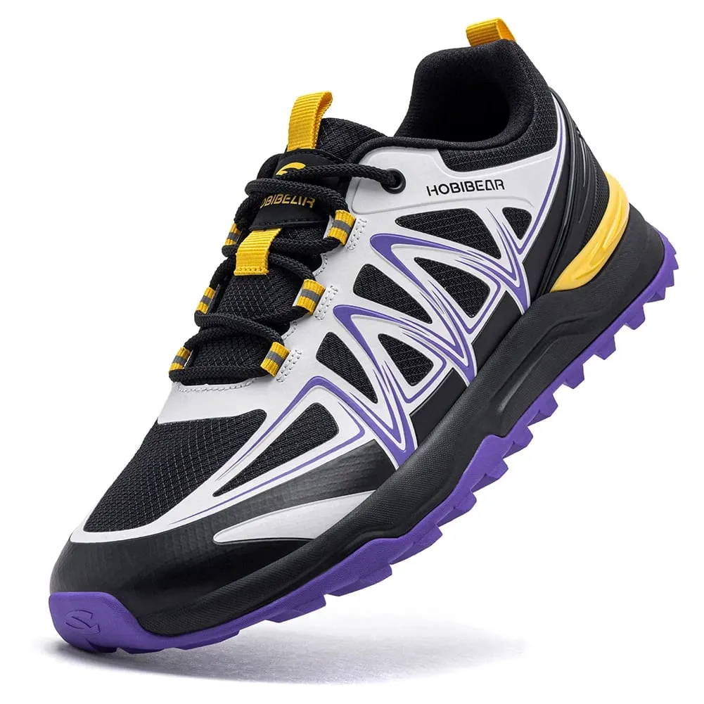 Unisex Wide Width Hiking Sneakers Outdoor Trail Running Shoes Artificial Leather Non Slip Lace-Up Walking Sneaker