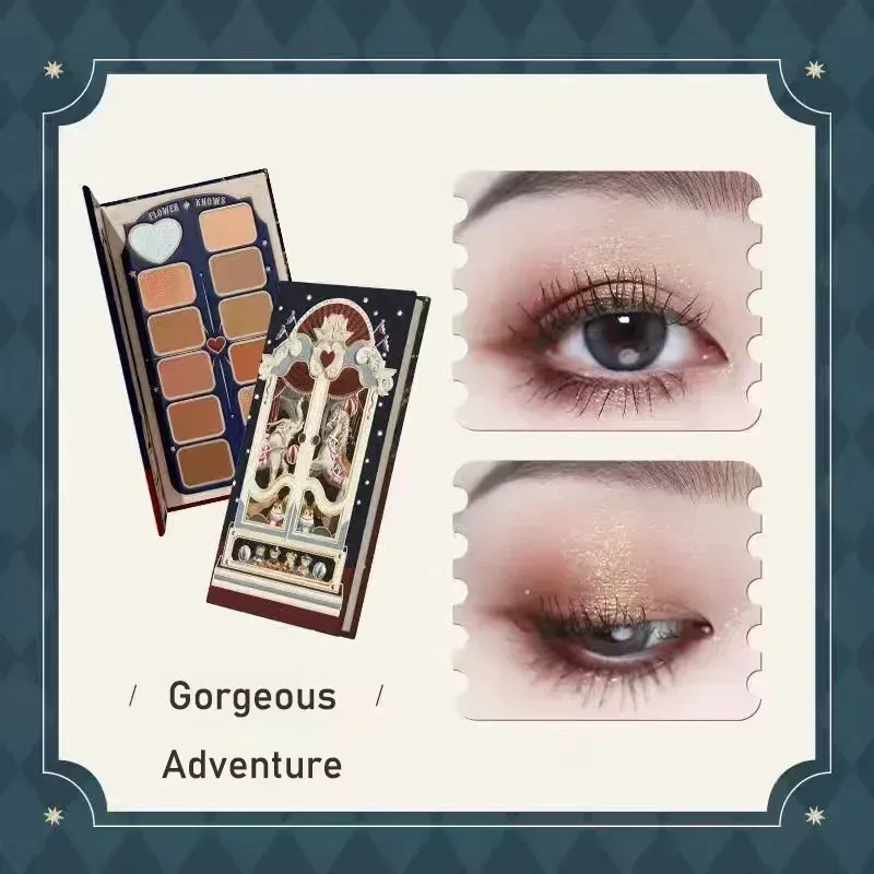 Flower Knows Circus Series 12 Coloured Eyeshadow Palette Matte Shimmer Glitter Sequins Pigment Eye Face Makeup Beauty Cosmetics — image 8