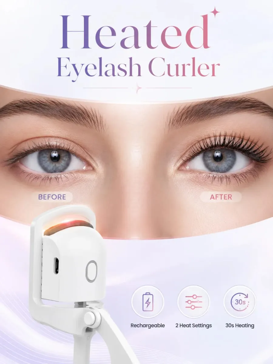 Electric Eyelash Curler Heated Eyelash Curler Rechargeable Eyelash Curler Dual Temperature Fast Heating Portable Makeup Tool — image 1