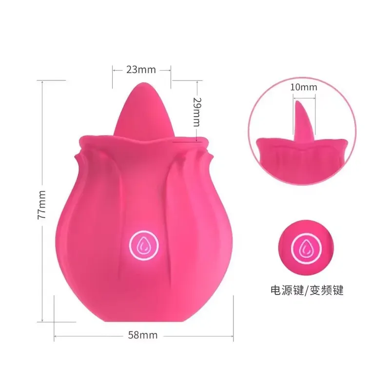 Powerful Licking Vibrator or Women Rose G Spot Clitoris Stimulator Powerful Oral Vagin Massager Masturbation Sex Toys Adult 18+