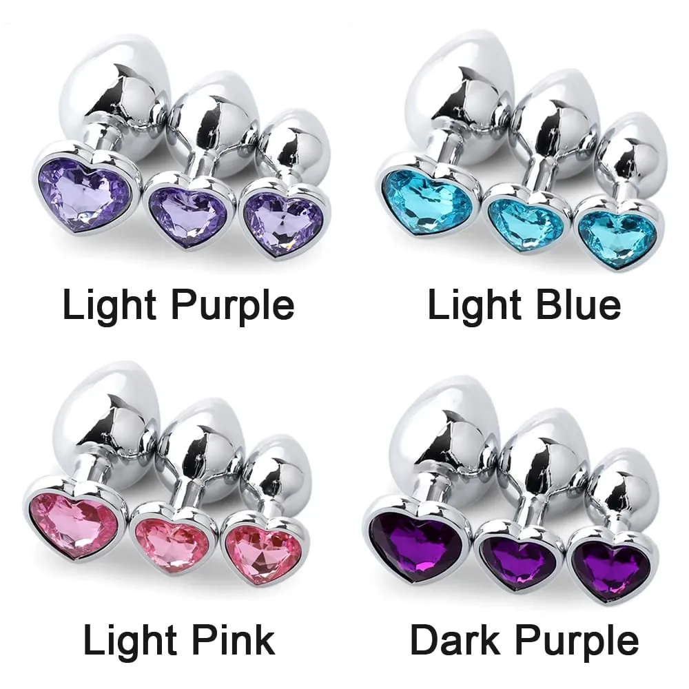 Metal Anal Plug for Women Men Couples Butt Plug Butt Toy Adult Game Masturbator Anal 3PCS Diamond Sex Toy for Adult Products — image 6