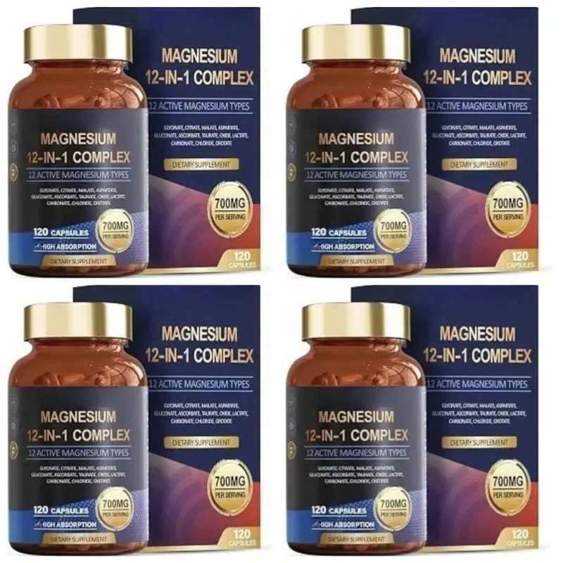 Magnesium 12-In-1 Complex Capsules for Sleep Support and Muscle Relaxation Nervous System & Heart Health 120 Capsules — image 10