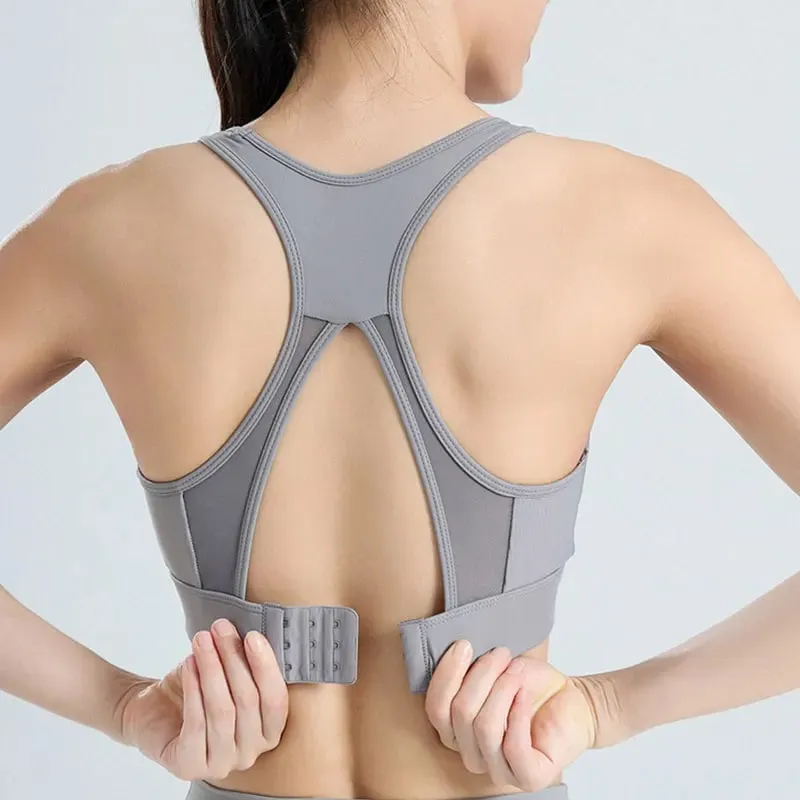 Sexy Back Yoga Crop Top Bra Inner Padded Fitness Tank Top Elastic Sport Bra Gym Vest Running Yoga Professional Workout Vest — image 3