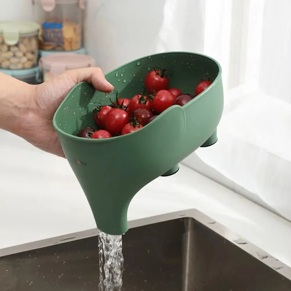 Sink Strainer Elephant Drain Basket Fruit Vegetable Washing Basket Hanging Drainer Rack Multipurpose Kitchen Storage Accessories — image 5