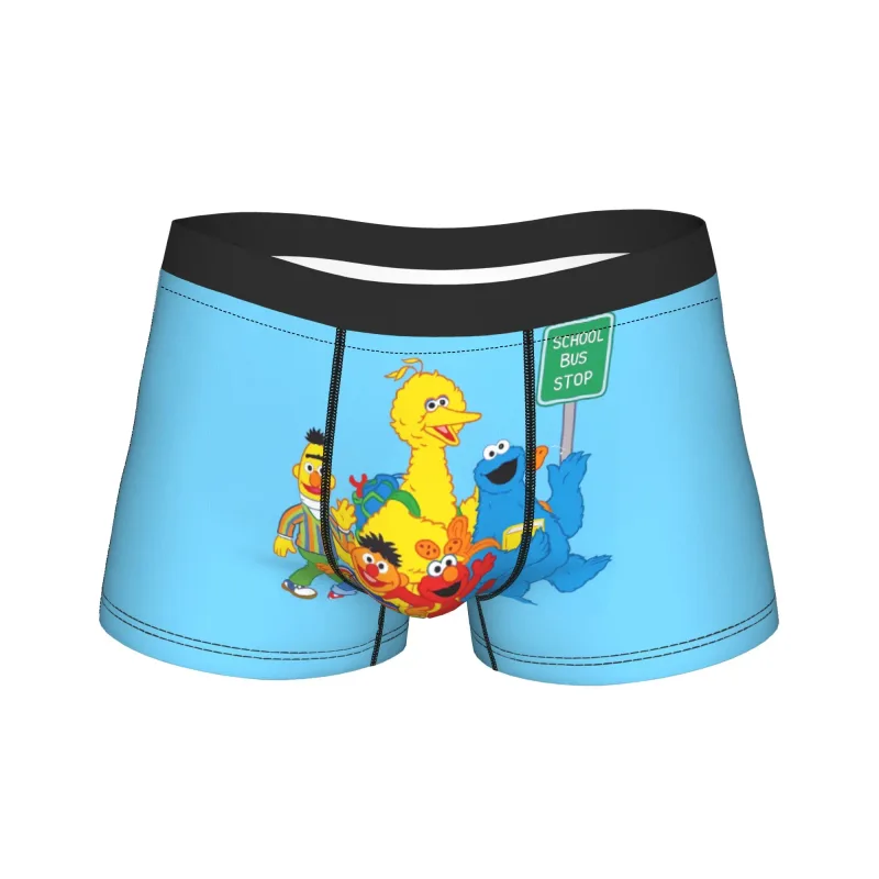 S-Sesames Streets Tango Elmo & Grover Cueca masculina Shorts Cuecas Boxershorts engraçados Qualidade Aduaneira Calcinhas Oversize — image 13