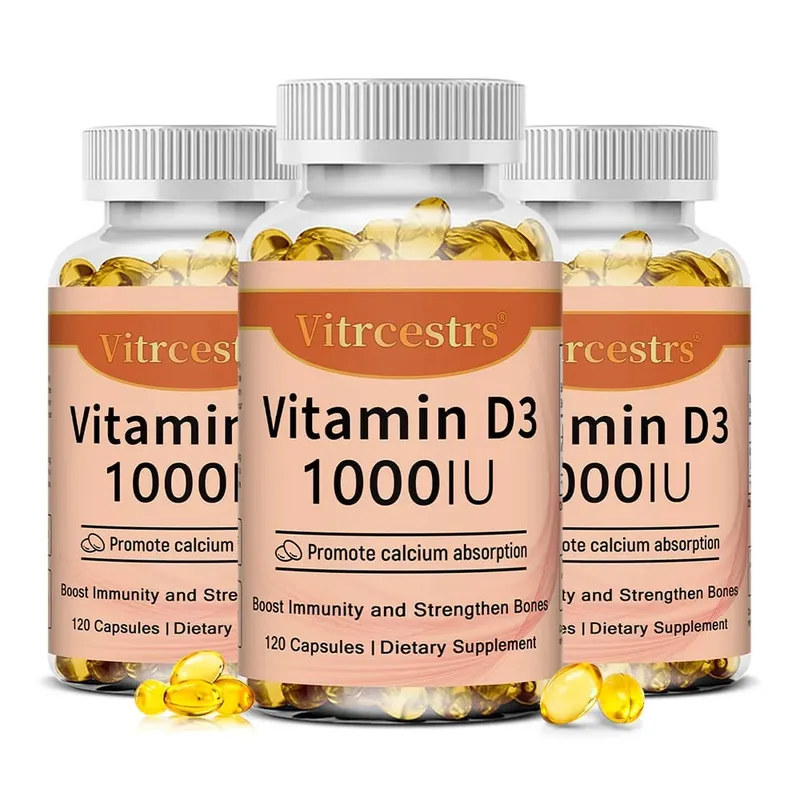 Vitamin D3 1000iu til immunstøtte Sund muskelfunktion og knoglesundhed - Ikke-GMO glutenfri 120 grøntsagskapsler — image 10
