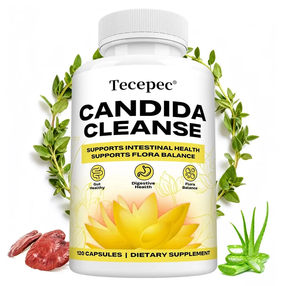 Candida Cleanse Capsules - Intestinal Colon Detox Gut Flora Balance Supports Digestion Relieve Bloating Antioxidant Supplement — image 1