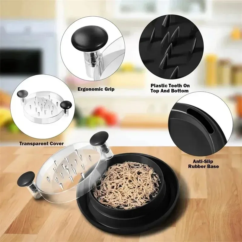 1PCS Chicken Shredder Tool Meat Breast Shredding Separation Mincing Grinder Machine With Lid For Shredding Chicken Pork Beef — image 3