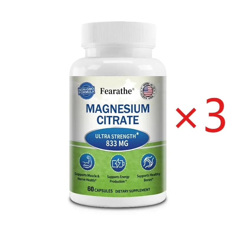 Magnesium Citrate Capsules Highly Absorbable Nutritional Supports Relaxation Sleep Bone Heart Nerve Muscle & Metabolism — image 10