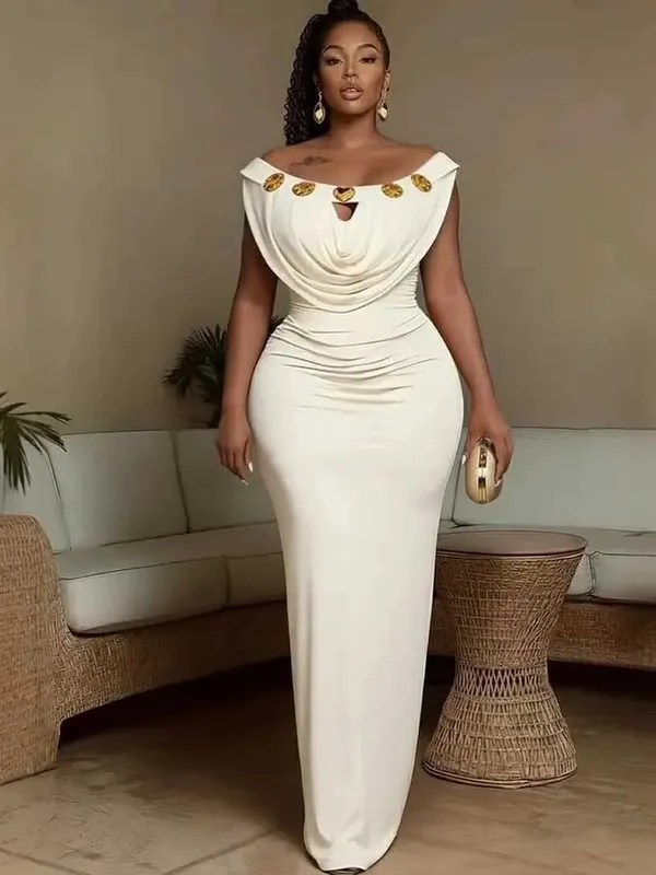 Evening Dress for Parties High Waist Slim Fit Bohemian Dress Chic Woman Wedding Invite Off Shoulder Sexy Long Dresses Elegant