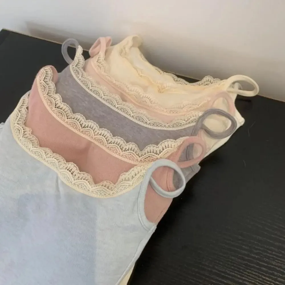 Sexy Integrated Top Vest Y2K Camisole Women Clothes Lace Camis Tank Tops Sweet Tops Elegant Slim Warm Undershirt Tank Tops — image 4
