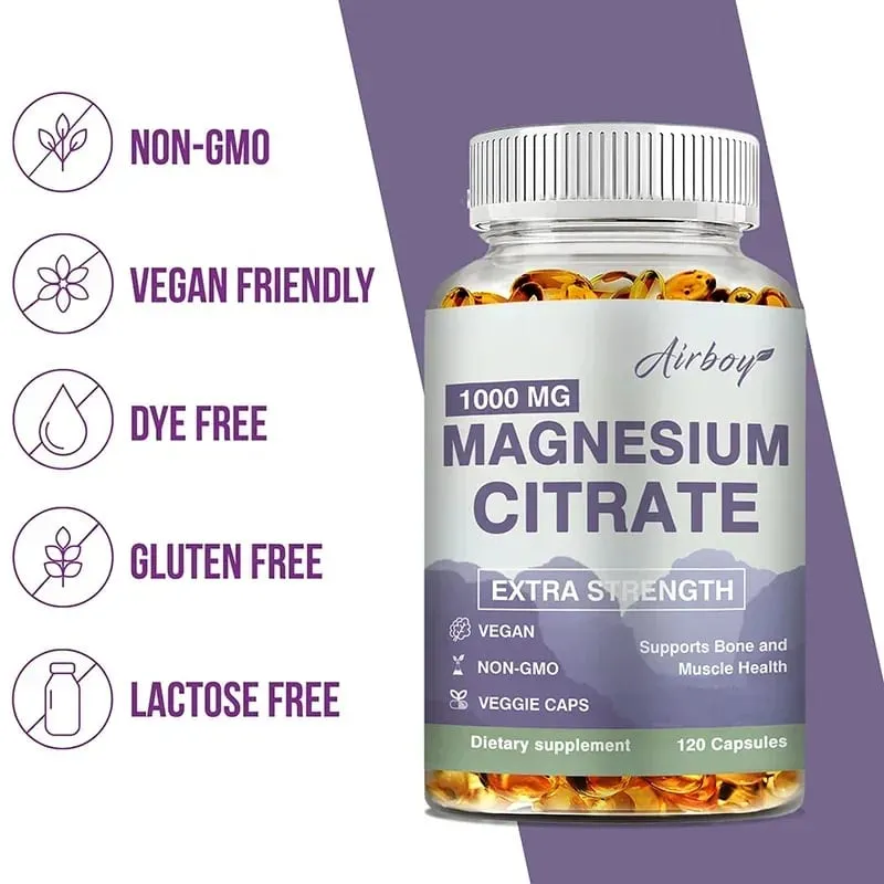 Citrato de Magnésio - Suplemento para Relaxamento do Estresse Osso Sono Coração Saúde Nervo Músculo e Metabolismo — image 4