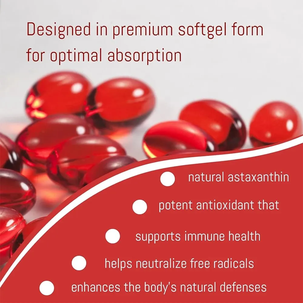Astaxanthin 12mg - Supports Eye Health Joint Health Internal Circulation Skin Health Boosts Immunity Improves Digestion — image 2