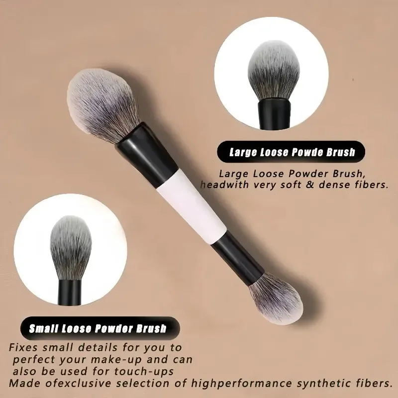 Double Head Makeup Brushes 2 In 1 Flat Angled Foundation Concealer Contour para sa Blending Loose Powder Liquid Cream Cosmetic Tools