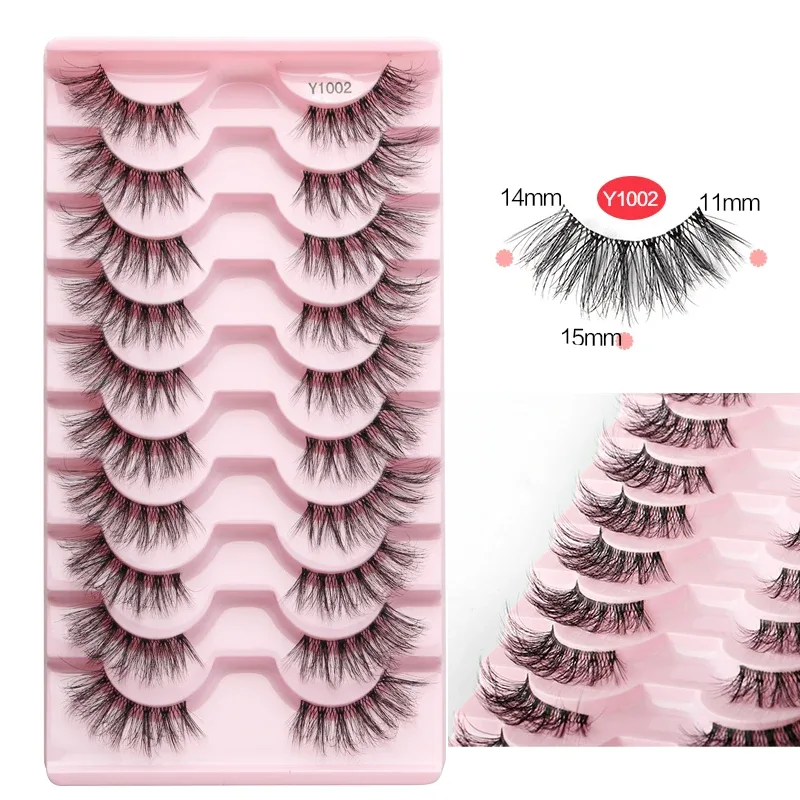Half Lashes Cat Eye Lashes 3D Natural Winged End Eye Elongated Lashes Fox Eye Lashes Faux Mink Lashes Makeup