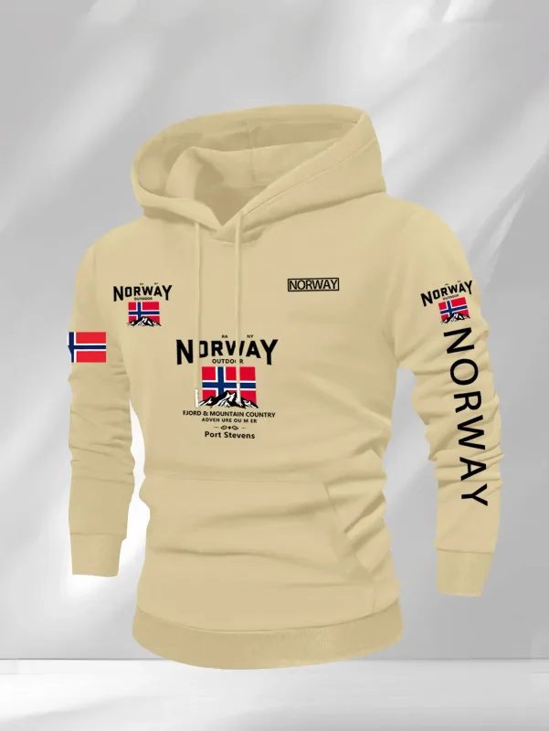 Norwegian Print Fashion Men Women Hooded Sweatshirt Autumn Winter Daily Outdoor Vacation Fitness Casual Loose Warm Sportswear — image 10