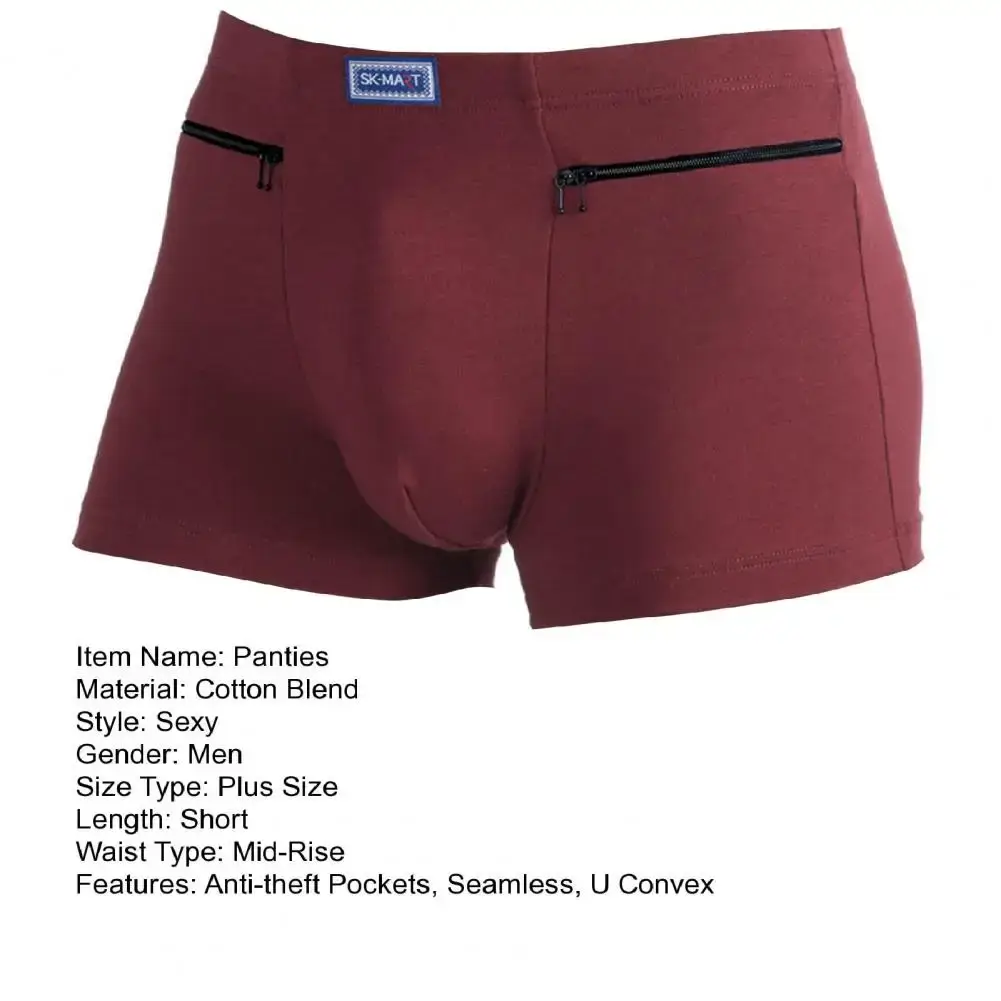 Bolsos masculinos roupa interior anti-roubo cuecas boxer sem costura elástica calcinha masculina de algodão u-bump shorts masculinos roupa diária — image 15