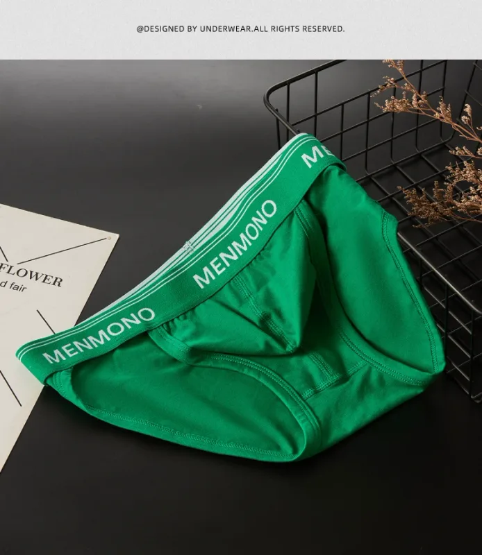 MEN cotton tide men's triangle bagong sexy low waist slim breathable youth personality U convex underwear men. — image 7