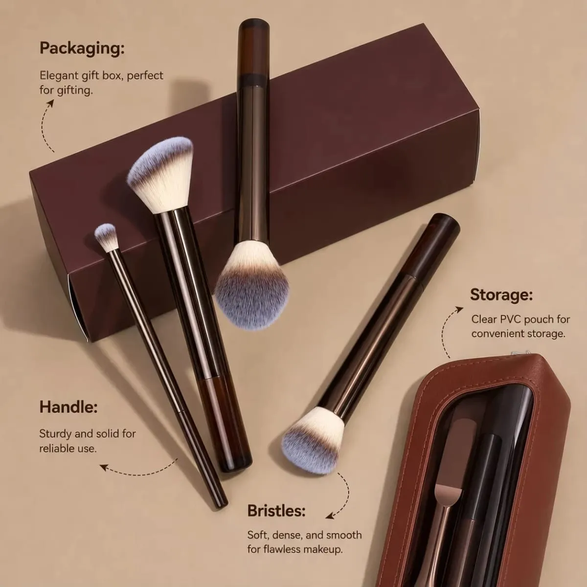 15 PCS Makeup Brushes Professional Make Up Brushes Premium Synthetic Powder Concealers Brushes Travel Makeup Brush Set — image 2