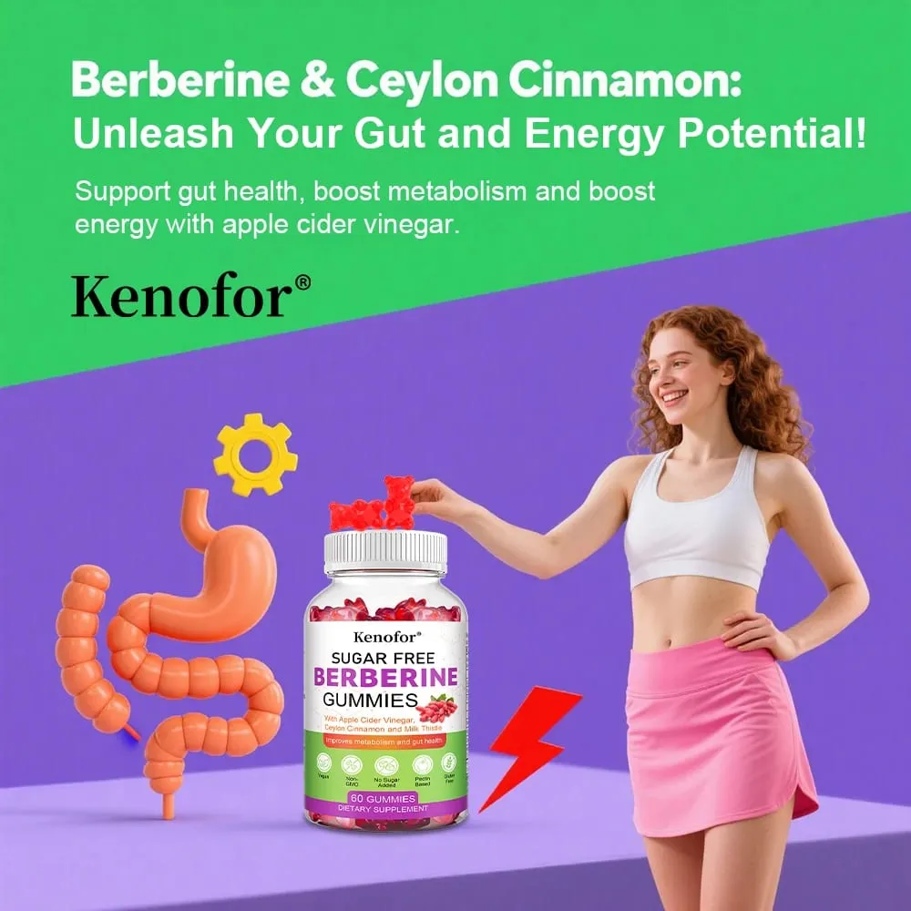 Berberine Gummies - with Ceylon Cinnamone Milk Thistle - Support Immune Heart Metabolic and Digestive Health - 60 Gummies — image 3
