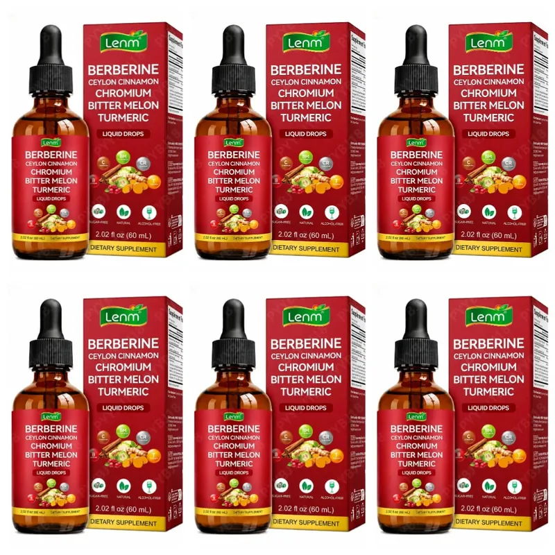 Berberine Liquid Drops Chromium & Ceylon Cinnamon Supports Vitality Metabolic Wellness Digestive Health Sugar-Free Non-GMO 60ml