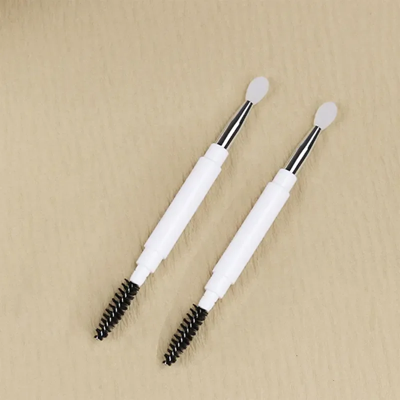 Double ended Portable Makeup brushes Travel size Make up brushes Eyeshadow Eye Brow Crease essential cosmetic tools with lid — image 9