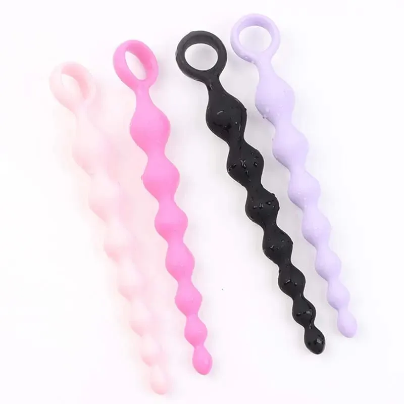 Soft Silicone Anal Dildo with Heart Beads Big Balls G-Spot Stimulating Butt Plugs for Couples Adult Sex Toy Sexy Anal Plug — image 5