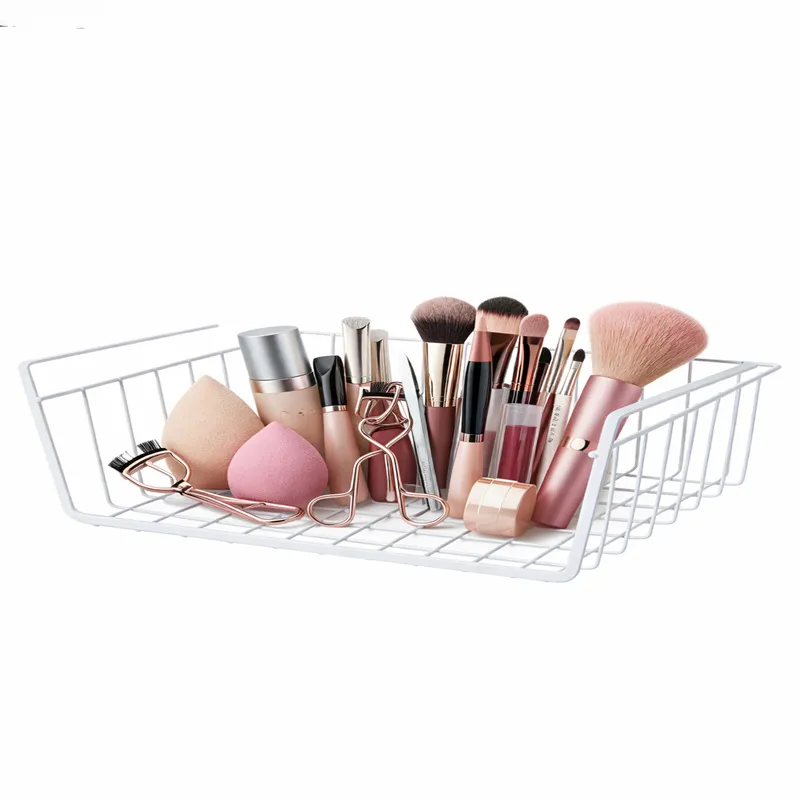 Multipurpose Metal Hanging Basket Organizer-Storage for Kitchen Desk Closet Makeup Brushes Available Makeup Tool Storage Holder — image 5