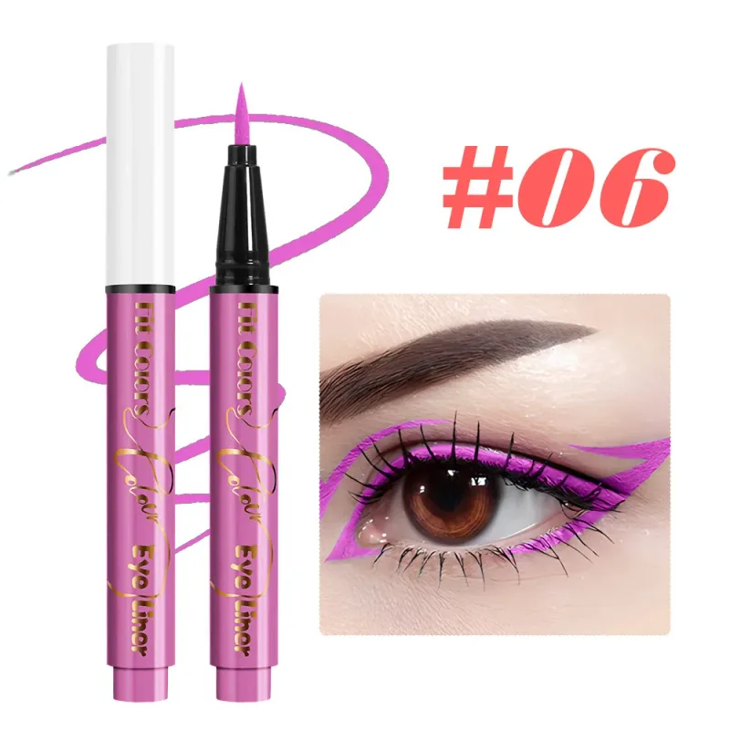 12-color UV Fluorescent Eyeliner Pen Neon UV Reactive Liquid Eyeliner Waterproof Long Lasting Matte Colorful Eye Liner Makeup — image 9
