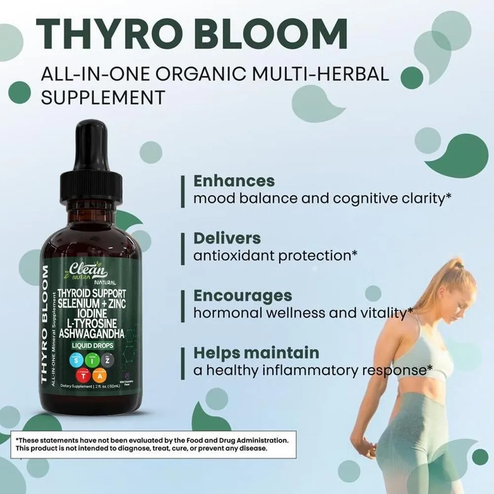 60ml Supplement Liquid Drops Vitamin B3&D12 Selenum Zinc Iodine L-tyrosine Ashwagandha Daily Supplment Bladderwarack Extract — image 5