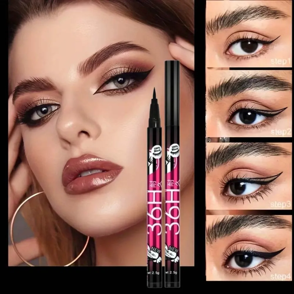 1/3/5pcs Makinis na Itim na Liquid Eyeliner Pen Ultra-fine Pen Tip 36H Eye Liner Pencil Hindi tinatablan ng tubig na Pangmatagalang Beginner Make-up — image 3