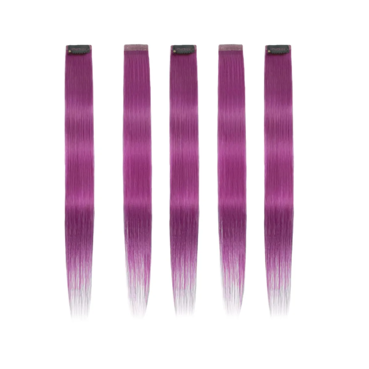 2 Pcs Pink Hair Extensions 16Inches Straight Colored Hair Colorful Clip in Extensions Highlight Party for Girls and Women Gift — image 16