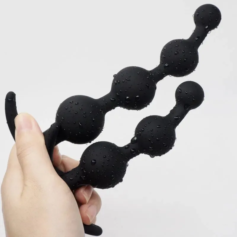 Grânulos anais de silicone puxar dilatador butt plug vaginal g ponto vibrador masturbador massagem próstata estimulação ânus treinador brinquedos sexuais