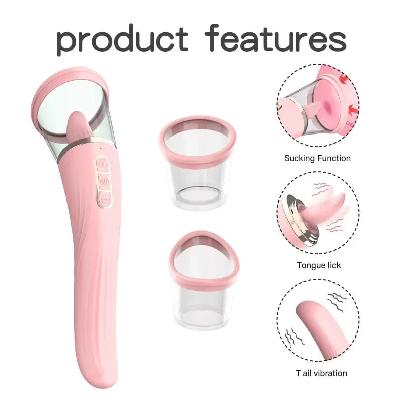 Língua lambendo com sucção g ponto vibrador 3 em 1 brinquedos sexuais para mulheres poderoso clitoral mamilo oral otário estimulação massageador — image 9
