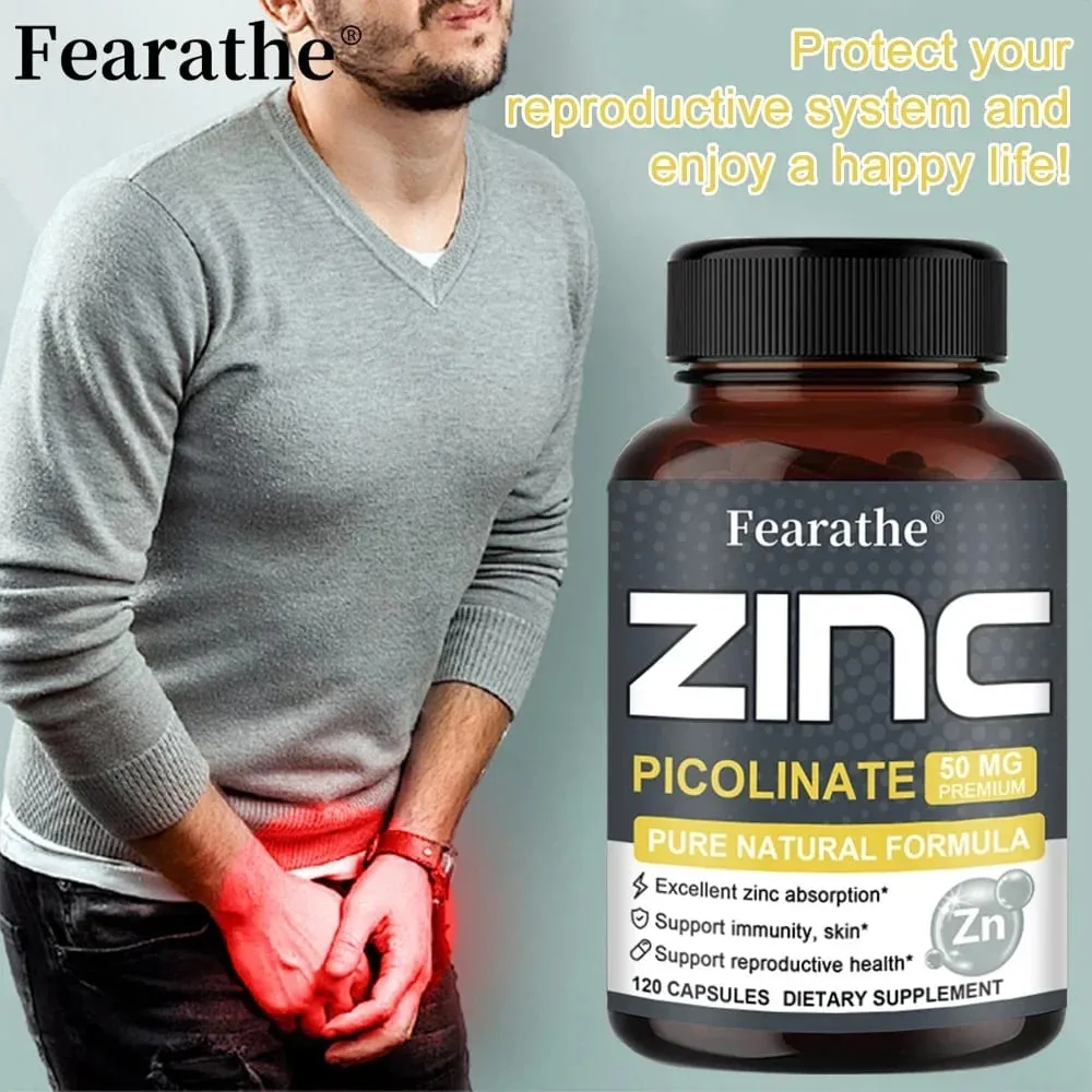 Capsules de zinc 50 mg - Supplément de soutien immunitaire antioxydant naturel pour les cheveux, les ongles et la peau unisexe — image 4