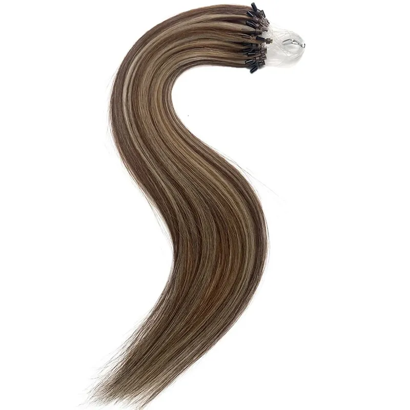 Remy Human Hair Extensions 14-24 Inch Micro Loop Ring Attachment Micro Bead Natural Looking DIY Hair Extension — image 14