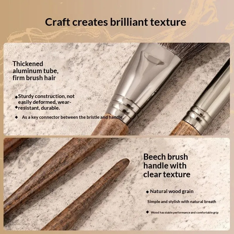 22pcs Goat Hair Makeup Brushes Set: Eyeshadow Brush Foundation Powder Brush Contour Blush Brush Cosmetic Makeup Tools — image 3