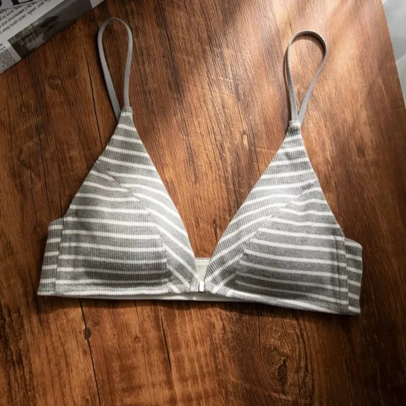 omen Front Closure Bra Set Summer Thin Spaghetti Strap Sexy Triangle Cup Backless Brassiere Lingerie Set 32‑38 Size — image 5
