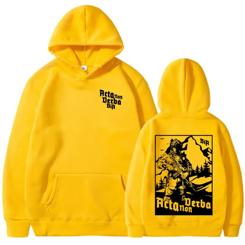 Acta Non Verba Brothers in Arms Double Sided Print Hoodies Men Women Clothing Fashion Sweatshirts Oversized Long Sleeve Pullover