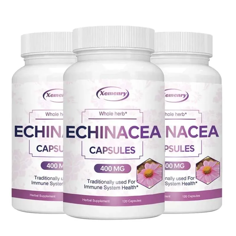 Echinacea Capsules 400 Mg - Sinusuportahan ang Immune at Respiratory Health at Binabawasan ang Haba ng Cold Supplement — image 1
