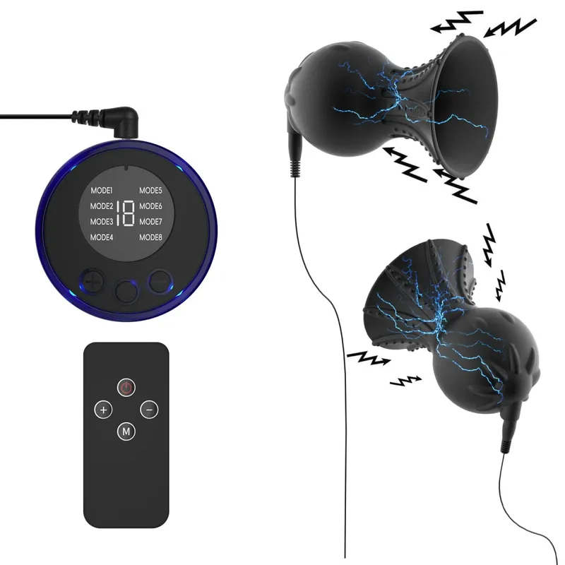Electric Shocker Breast Pump Enlargement For Women Nipple Sucker Clitoris Suction Bondage E-stim Erotic Sex Toy Bdsm — image 8
